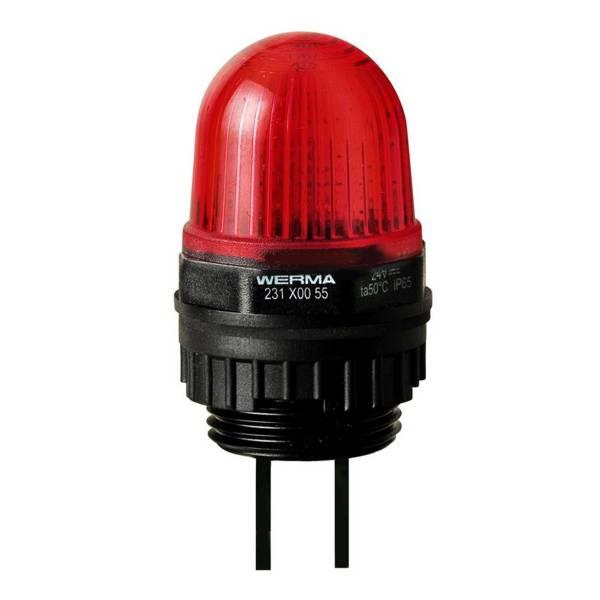 231.100.55 Werma  LED Beacon 231  24vDC 1:RED Permanent IP65 iø22 Panel Mounting